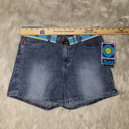 NEW Mudd Jeans Shorts Blue Denim Dark Sandblast Girls Size 16 Regular - Picture 4 of 9