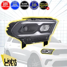 [LED w/ Auto Hi-Beam] For 2021-2024 Dodge Durango Black Passenger Headlight RH