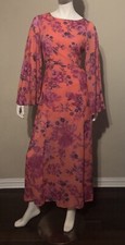 Free People Melrose Bell Sleeve Clementine Floral pink Maxi Dress Flowy Boho 4