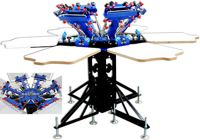 Double Rotary Manual 6-6 Colors Silk Screen Printing Press Machine T-shirt DIY
