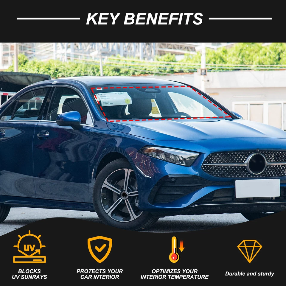 Parabrisas delantero parasol bloque UV para Mercedes-Benz clase A A200 2023 Foto 2 de 4