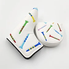 PU Leather Colorful Golf Tees Design Magnet Golf Putter Head Cover Blade /Mallet