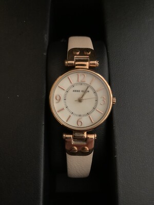 anne klein watch Nude Genuine Leather/Rose Gold Case Gently  display picture 1