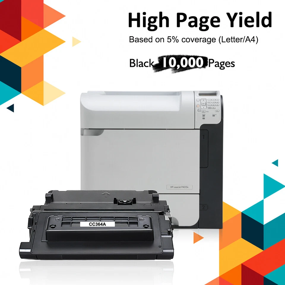 8PK CC364A 64A Black High Yield Toner Compatible with HP LaserJet P4515n P4015n - Image 3 of 4