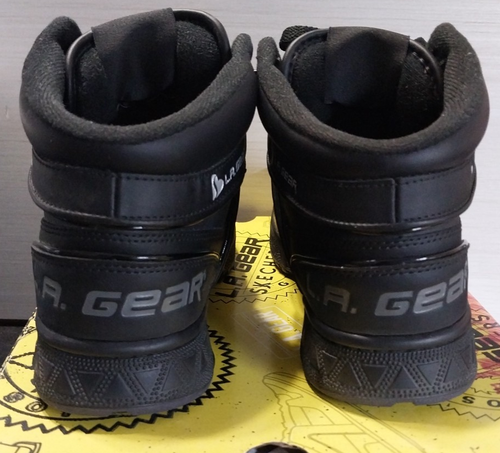 Skechers LA Gear Leather Sneakers Slammer 74312 High Top Black Womens 7.5 Mens 6 - Picture 8 of 12