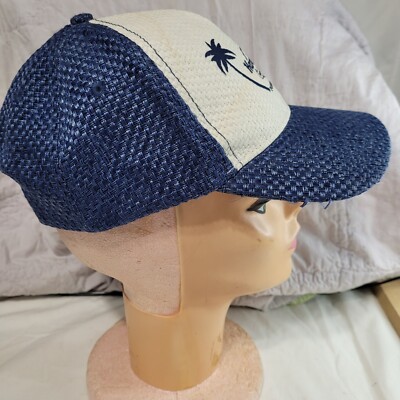 Casquette Hard Rock Punta Cana - Paille Tissée Bleu/blanc, Snapback, Neuve Avec étiquette