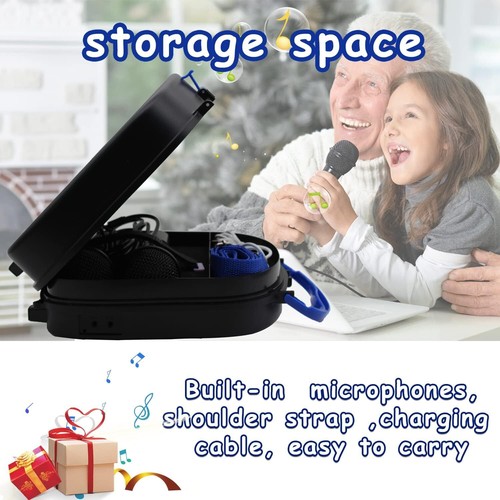 Kids Karaoke Machine for Boys Girls with 2 Microphones Bluetooth Toddler Singing - Picture 5 of 7