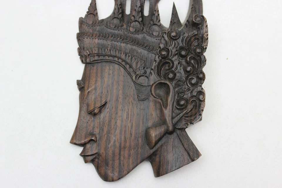 2 Colgantes Ramayana Exóticos Tallados a Mano Edad Bali-Indonesia Madera de Cocobolo Desconocida Foto 4 de 4