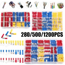 1200pcs Assorted Insulated Electrical Wire Terminals Kit Crimp Connectors Spade