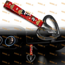 Crystal Broken Heart TSURIKAWA Black Ring Train Bus Handle Strap Fabric RDD X1