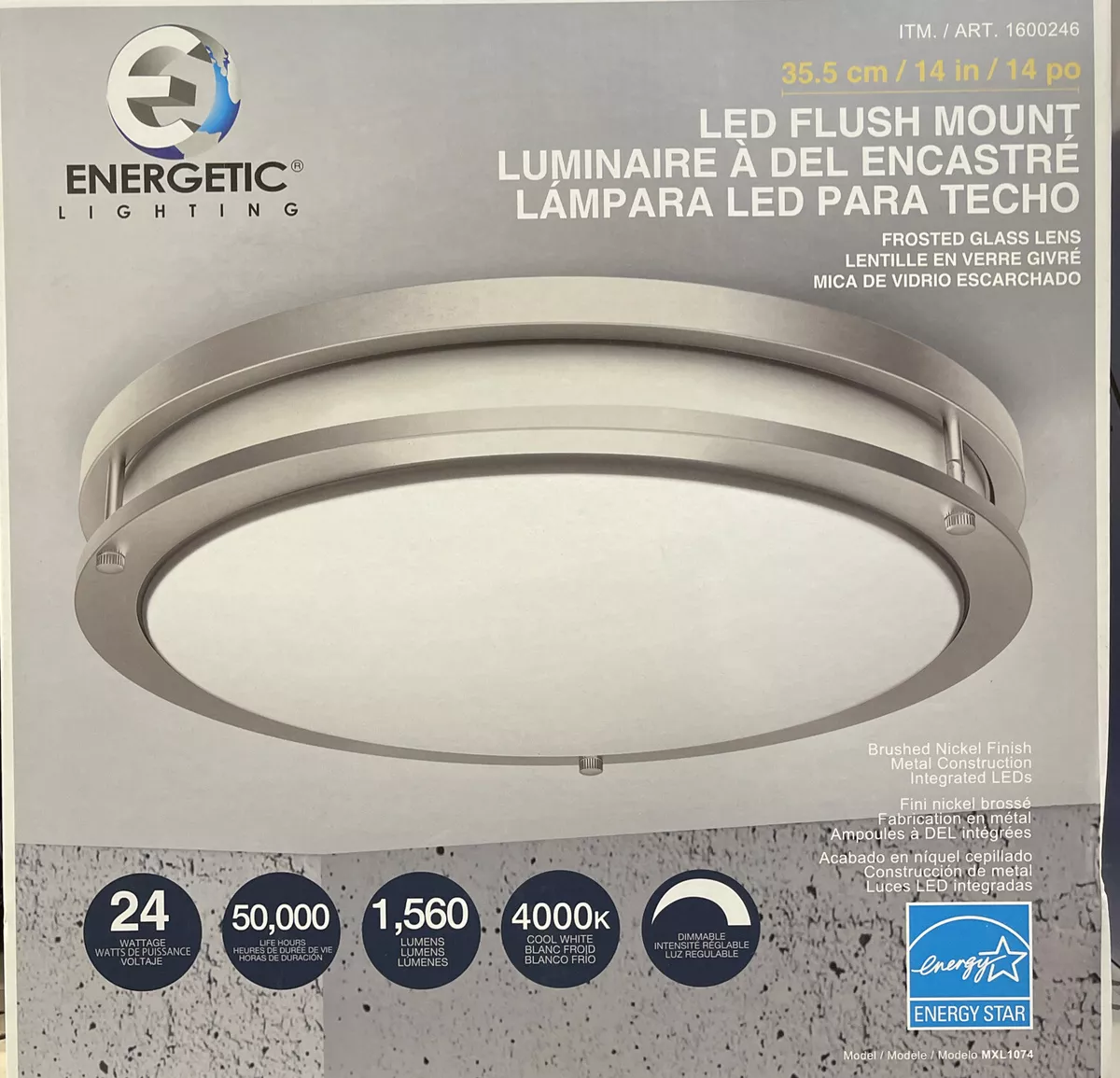 Energetic 14 Inch Double Ring Led Flush