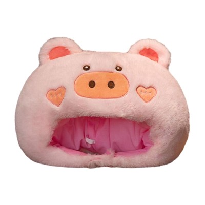 Weiche Plüschschweinehütze Jungen Mädchen Kopfbedeckung für Karneval Halloween Geburtstagsparty