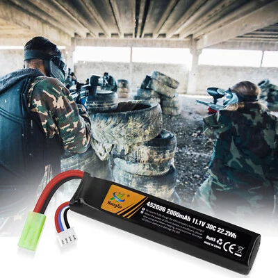MARKENLOS 2000mAh 11.1V LiPo Akku 30C Mini Tamiya Stecker für Airsoft Guns Airsoft Rifle