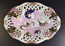 Schlaggenwald Durchbruch Porzellan Schale Prunkschale Böhmen 19 Jh.