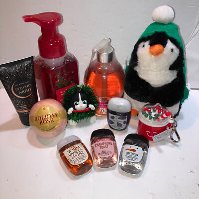 Bath & Body Works Christmas Pocketbac Holder Soap Penguin Bomb Cream 11pc Set