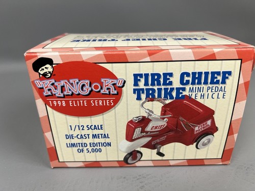 1998 KING K Fire Chief Trike Mini Pedal DIE CAST METAL 1/12 SCALE Elite Series - Picture 5 of 8