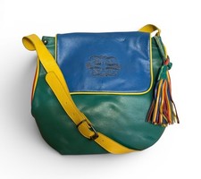 Vintage 80s Colorblock Tullio Zepponi Italian Leather Crossbody Bag Purse W Tags