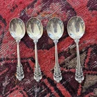 WALLACE GRANDE BAROQUE STERLIING SILVER SOUP SPOON LOT of 4