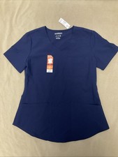 Scrub Star Scrub Top Small Womens VNeck Top Navy Blue Indigo Active Stretch Nwt