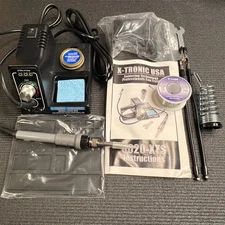 X-Tronic 3020-XTS 75W Soldering Iron Station LED 2 Helping Hands Solder Roll NEW