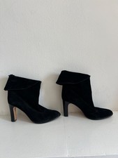 Black suede stiletto heel boots - size 11
