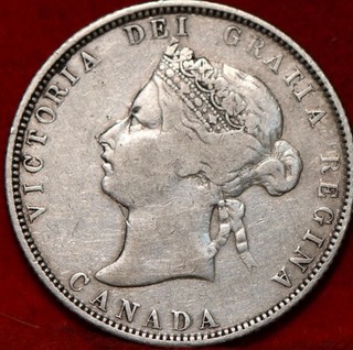 1872 H Canada 25 Cents Silver Foreign Coin