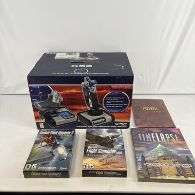 Lot of SAITEK X52 Flight Control System PC Joystick Throttle Complete W Games!