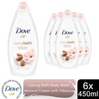 Dove Caring Bath Almond Cream and Hibiscus Moisturising Cream Bath Soak, 6x450ml