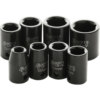 Performance Tool 8 Piece 3/8'' Met Imp Socket Set Shallow M589DB