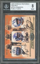 2000 Donruss Prefferred Pen Pals Barry Sanders Terrell Davis Ricky Williams Auto