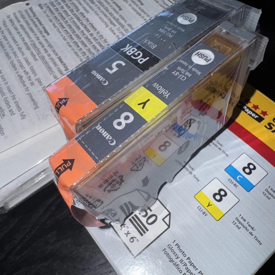 Genuine Canon Ink & 50 Photo Paper Combo Pack Black 3e Magenta 6 Cyan 6 Yellow 6 Foto 4 de 4