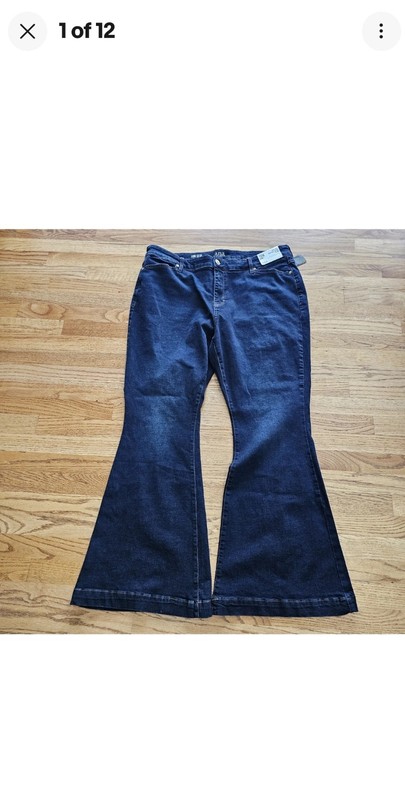 Ana Jeans Women 20W Blue Denim New Approach High Rise High Heel Super Flare NWT