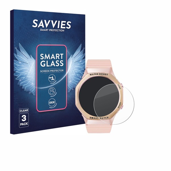 "3X Displayschutzglas FüR Mutoy Smartwatch 1.32\" (Rund) Panzerfolie"-image