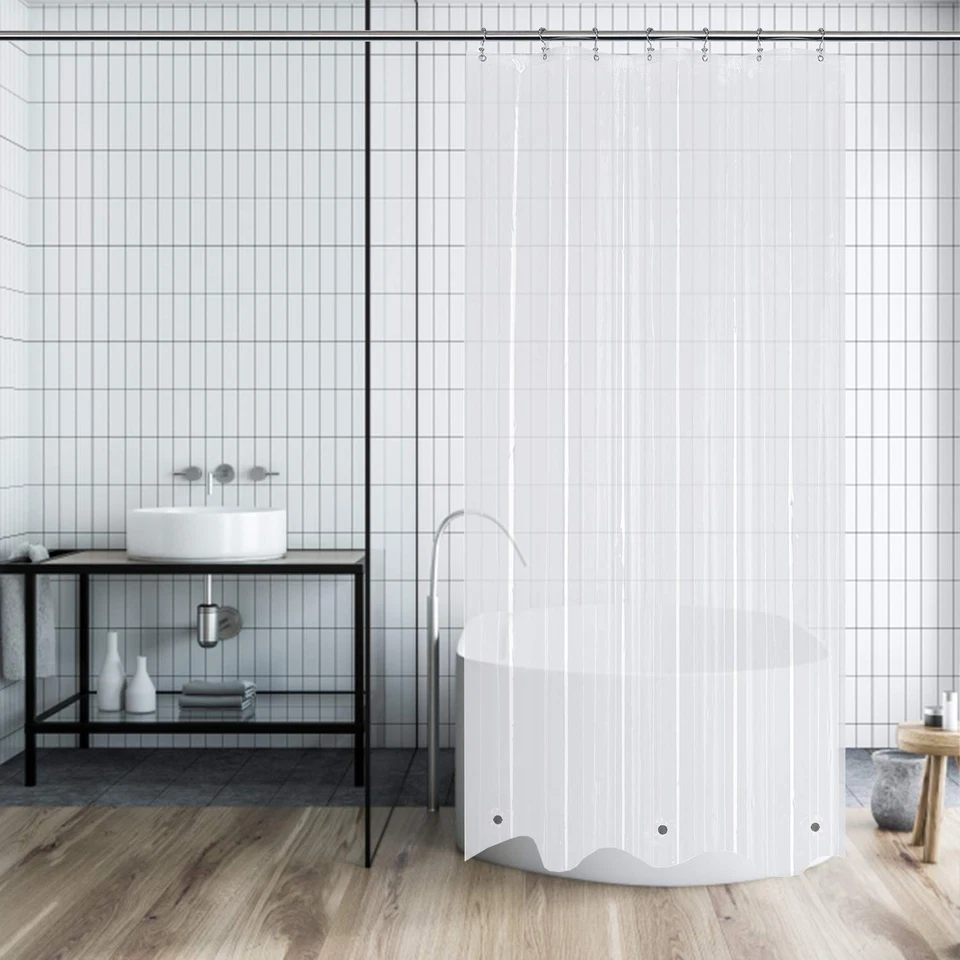 Revestimiento de cortina de ducha de alta resistencia 36x72, PEVA 8G, 3 imanes, impermeable, transparente Foto 3 de 4