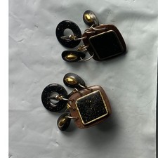 Unique Square Brown & Black Dangle Earrings For Women