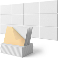 Pannelli Fonoassorbente Autoadesiva, 12 Pezzi, Pannelli Insonorizzanti Alta Dens