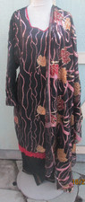 beautiful flower embroidery polyzoa pant kameez material chiffon Size3 XL 48