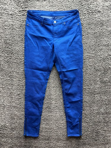NWT Cheap Monday Skinny Mid Spray Zip Blue Denim Jeans Womens Size 30 - 31