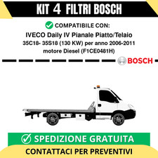 KIT BOSCH 4 Filtri tagliando per IVECO Daily IV Pianale Piatto/Telaio 35C18- ...
