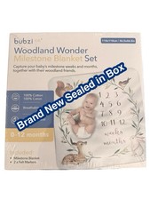 Bubzi Co Woodland Wonder Milestone Baby  0-12 Mo Blanket Set. BRAND NEW Sealed