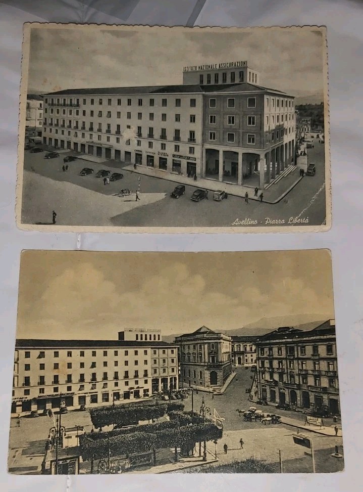 avellino piazza liberta' 2 cartoline b/n f/g