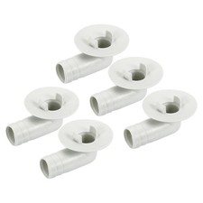 17mm Air Conditioner Drain Hose Connector Tube Elbow Fitting Part Beige 5pcs