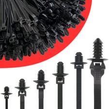 60Pcs Nylon Universal Cable Tie with Buckle Push Mount Zip Tie Mount Christma...