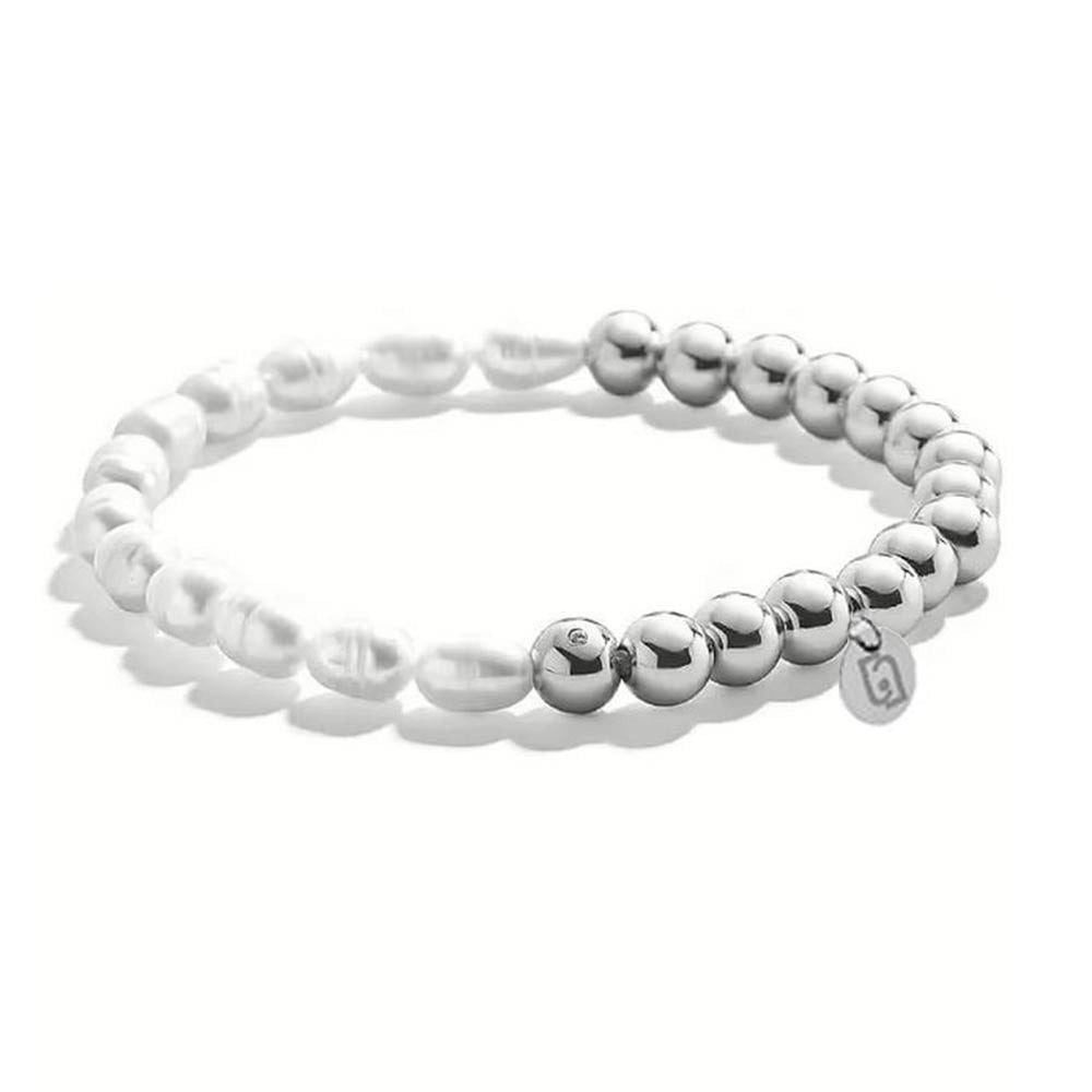 LIU JO LUXURY Womens Elastic Bracelet LJ2700 Stainless Steel Pearls