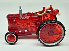 McCormick Deering Farmall Tractor Red Translucent Christmas Ornament Holiday