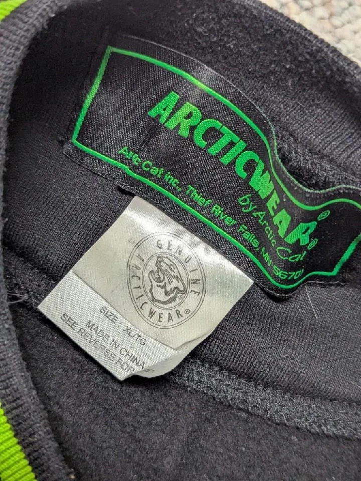 Sudadera vintage años 90 ARCTIC CAT algodón negro XL moto de nieve Foto 4 de 4
