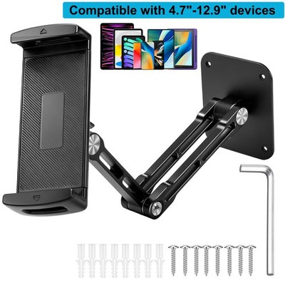 Heavy Duty Tablet Wall Mount 360° Rotation Foldable iPad Phone Holder 4.7-12.9''