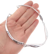 HAGIT GORALI 925 Sterling Silver Vintage Israel Modernist Chain Necklace 20"