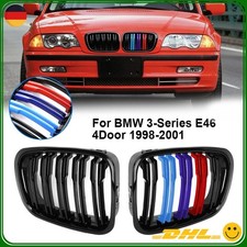 Doppelsteg Sport Nieren Kühlergrill für BMW 3er E46 4 Tür 98-01 Blau Rot M-Farbe