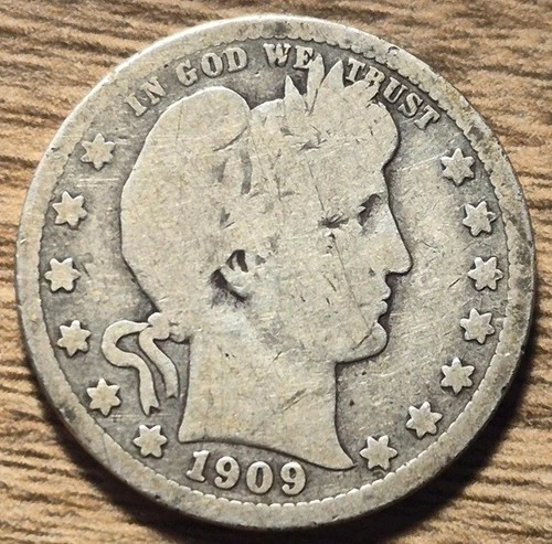 1909-D Barber Silver Quarter